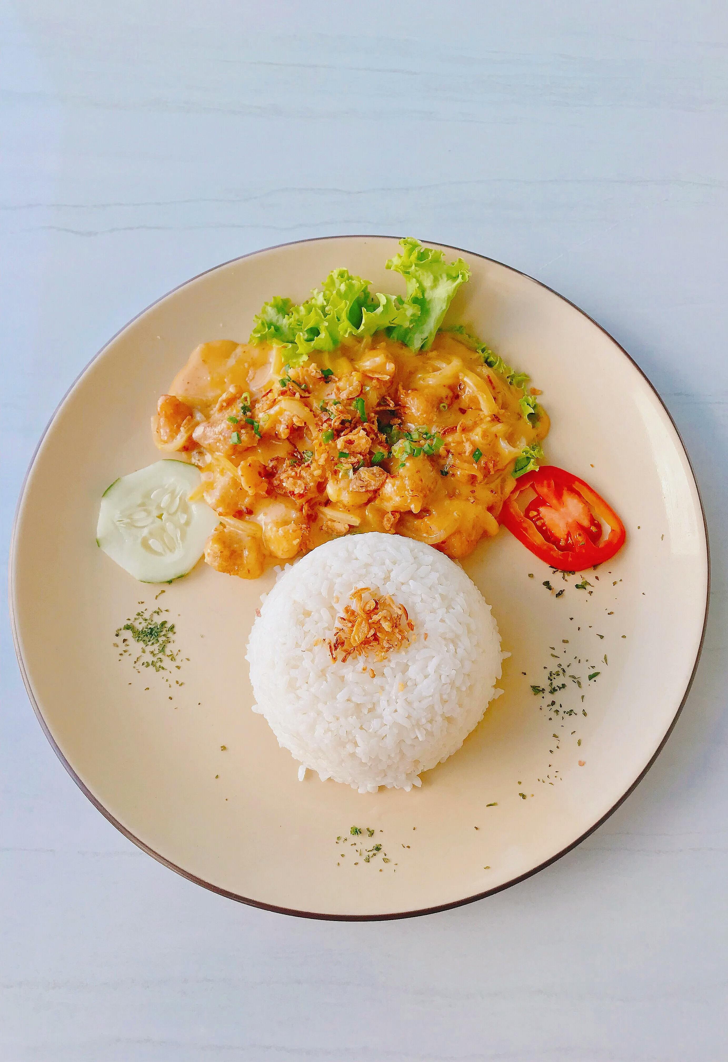 Plate with Nasi Goreng from the Nusantara Indonesian Restaurant